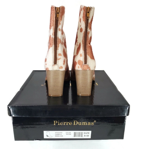 Pierre Dumas Women's Tan & Beige Cow Vegan Cammy Ankle Bootie Size 8.5 NWT - Picture 3 of 9